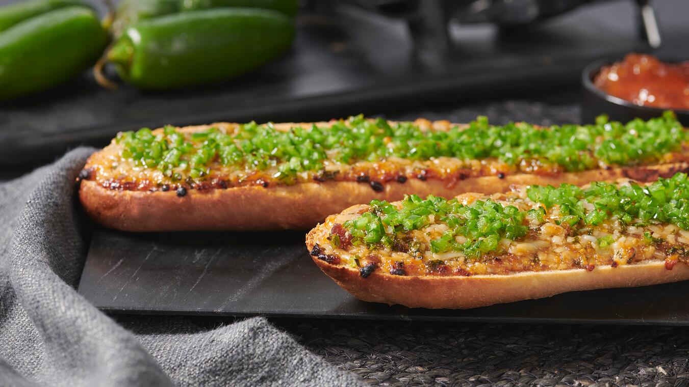 Roasted Jalapeno, Manchego, Mint and Fig Jam Toast Feed Good Rewards